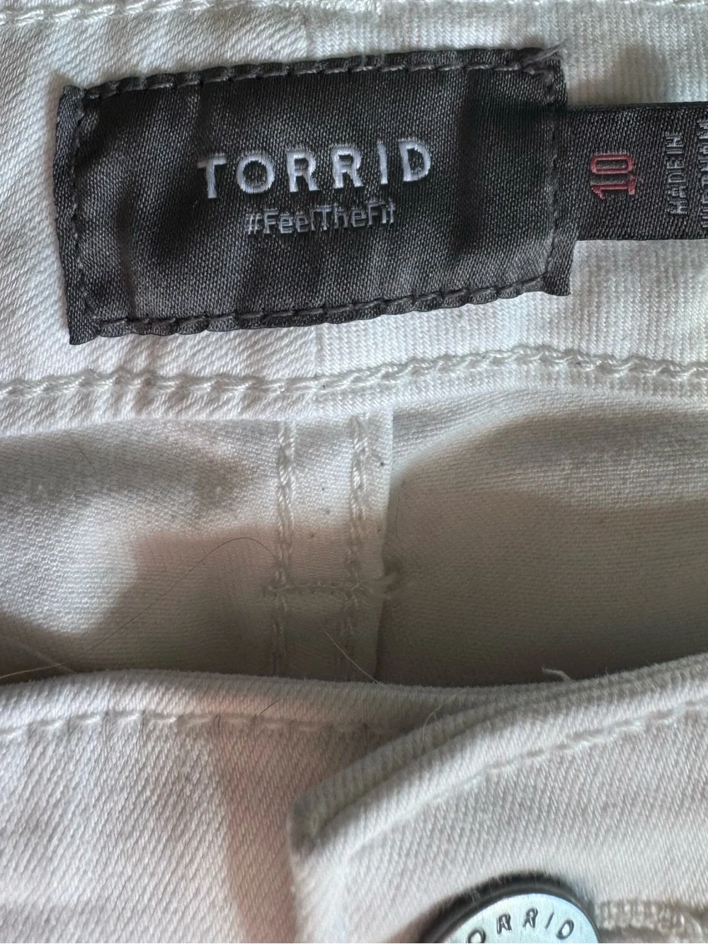 torrid White High-Rise Button-Fly Frayed Denim Shorts